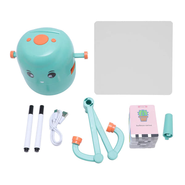 Drawing Robot for Kids with 100 Cards, Voice Interactive Educational Drawing Machine, Montessori Painting Learning Toys