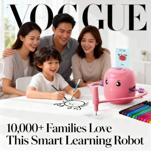 Drawing Robot for Kids with 100 Cards, Voice Interactive Educational Drawing Machine, Montessori Painting Learning Toys